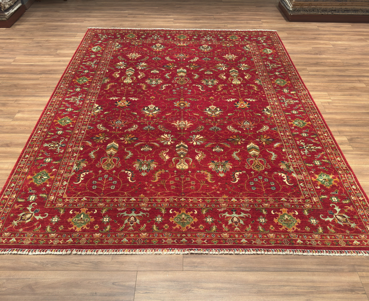 Sultani Binbirgece Original Hand Woven Red Vegetable Dyed Wool Carpet 280x363 10.16 Square Meters - 9x12 ft