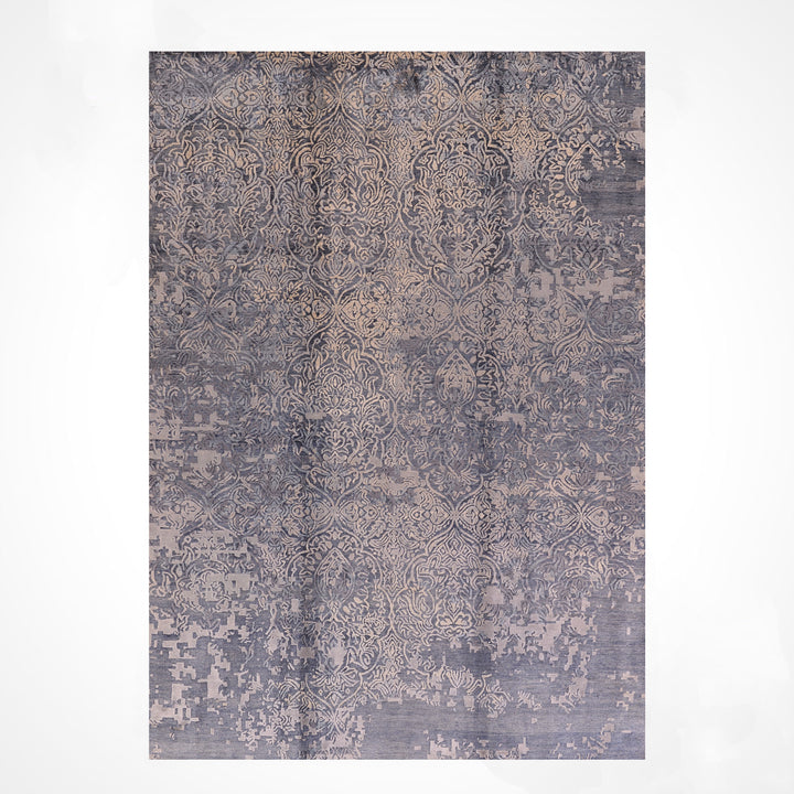 New Diamond Original Hand-Woven Gray Wool Bamboo Carpet 200x295 5.90 Square Meters - 8x10 ft