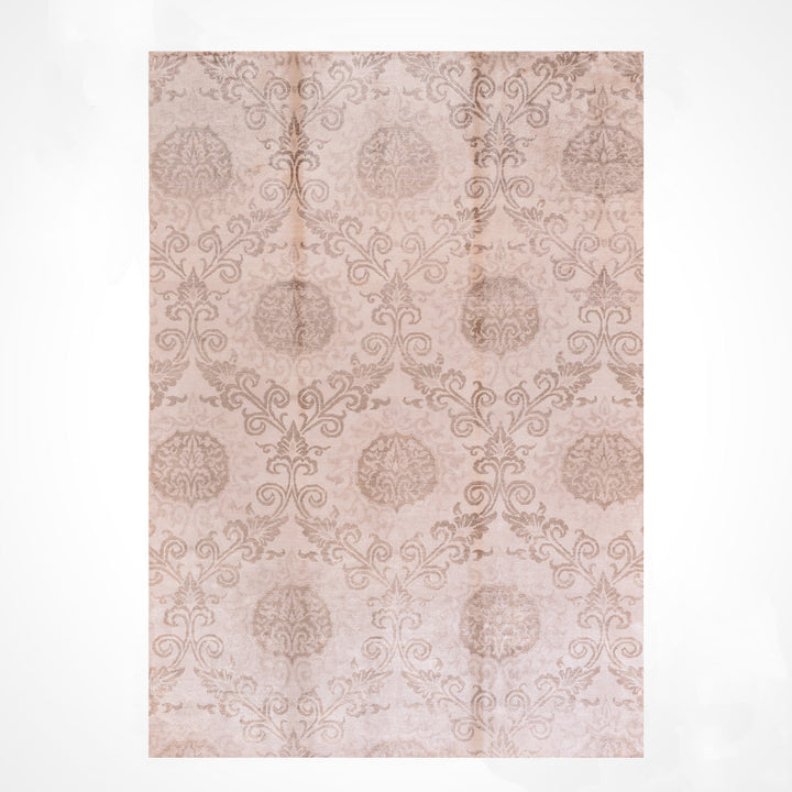 New Diamond Orijinal El Dokuması Krem Yün Bambu Halı 198x300 5.94 Metrekare - 6x10 ft