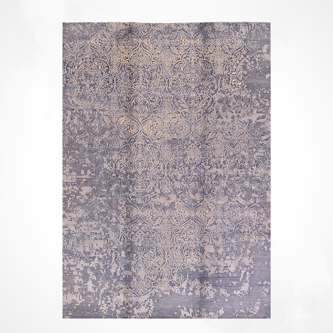 New Diamond Original Hand-Woven Gray Wool Bamboo Carpet 200x301 6.02 Square Meters - 6x10 ft