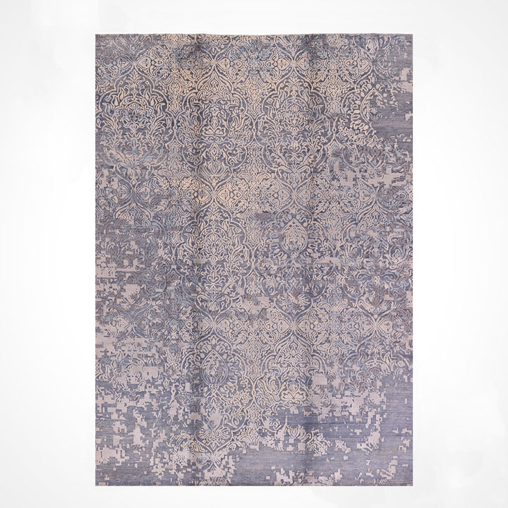 New Diamond Original Hand-Woven Gray Wool Bamboo Carpet 200x301 6.02 Square Meters - 6x10 ft