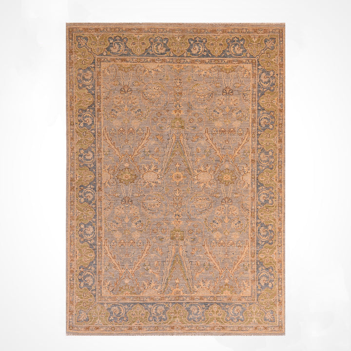 Uşak Orijinal El Dokuması Gri Bej Kök Boya Yün Halı 150x204 3.06 Metrekare - 5x6 ft