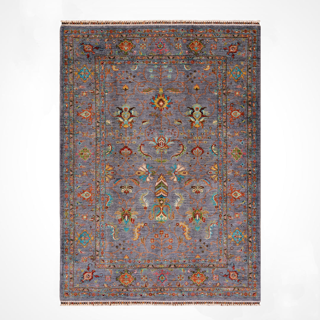 Sultani Binbirgece Original Hand Woven Gray Vegetable Dyed Wool Carpet 175x260 4.55 Square Meters - 5x8 ft