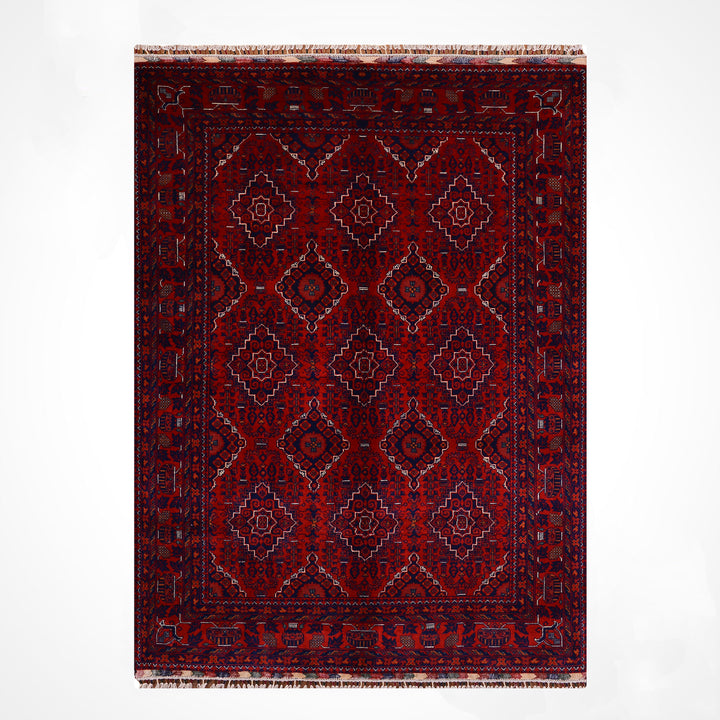 Afghan Carpet Hamyap Original Hand Woven Vegetable Dyed Wool 173x231 4 Square Meters - 5x7 ft
