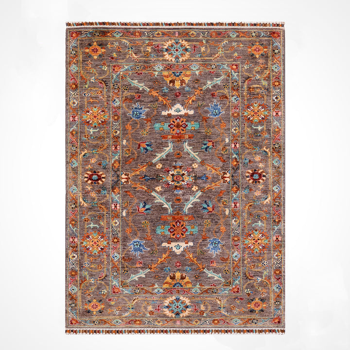 Sultani Binbirgece Original Hand-Woven Brown Vegetable Dyed Wool Carpet 123x186 2.29 Square Meters - 4x6 ft