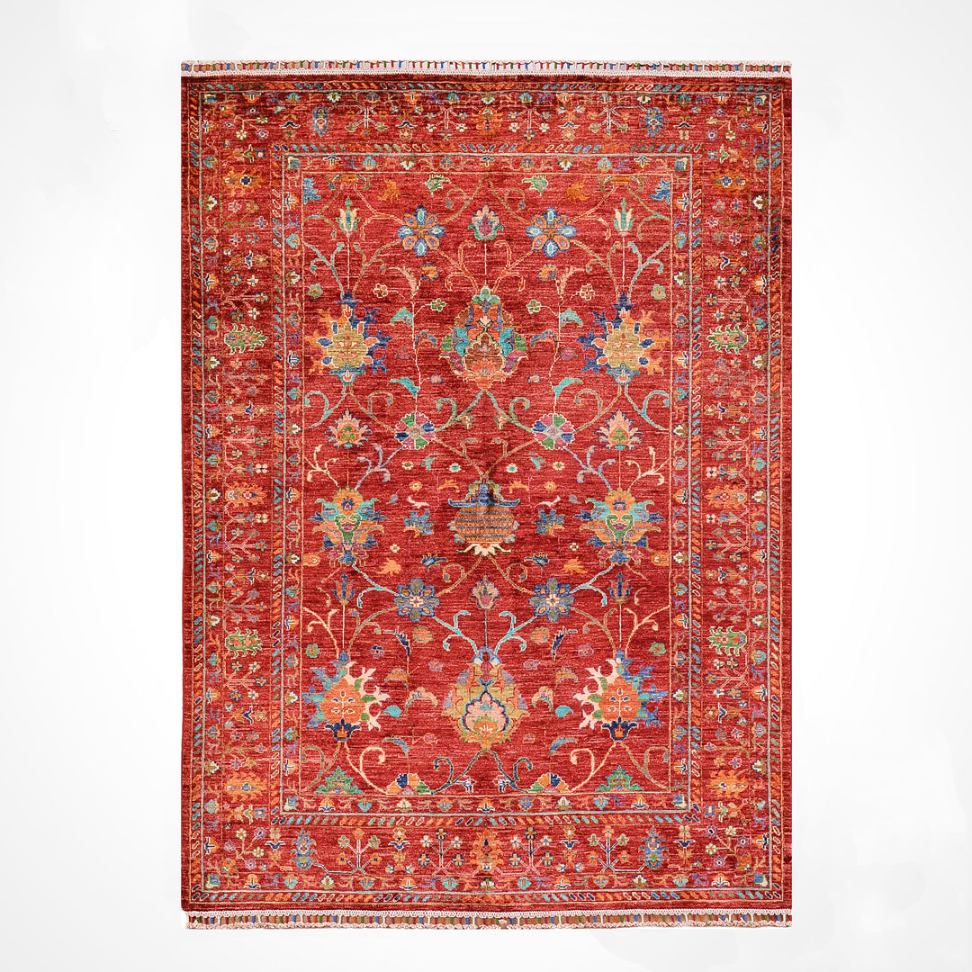 Sultani Binbirgece Orijinal El Dokuması Kırmızı Kök Boya Yün Halı 151x205 3.10 Metrekare - 5x6 ft