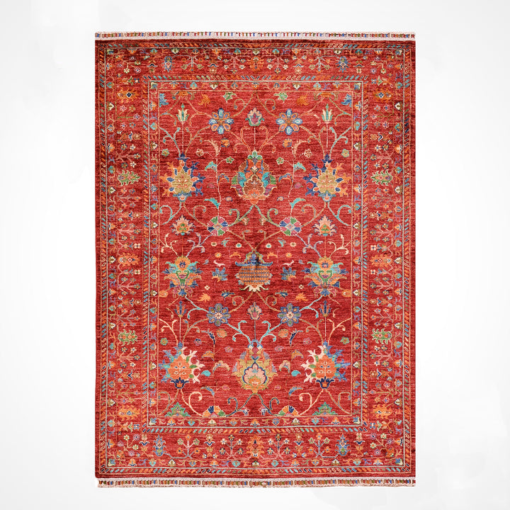 Sultani Binbirgece Orijinal El Dokuması Kırmızı Kök Boya Yün Halı 151x205 3.10 Metrekare - 5x6 ft