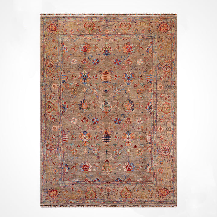 Sultani Binbirgece Original Hand-Woven Brown Vegetable Dyed Wool Carpet 207x302 6.25 Square Meters - 7x10 ft