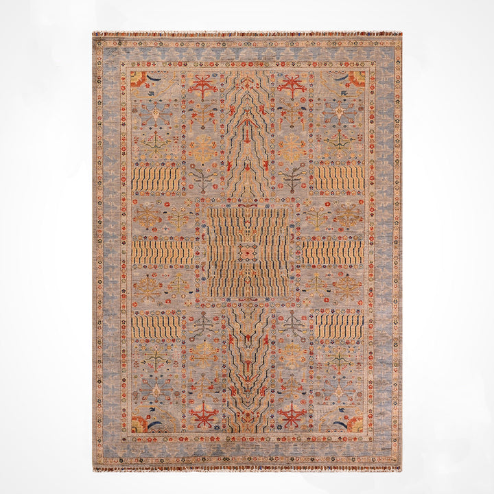 Veziri Orijinal El Dokuması Bej Kök Boya Yün Halı 171x250 4.28 Metrekare - 5x9 ft