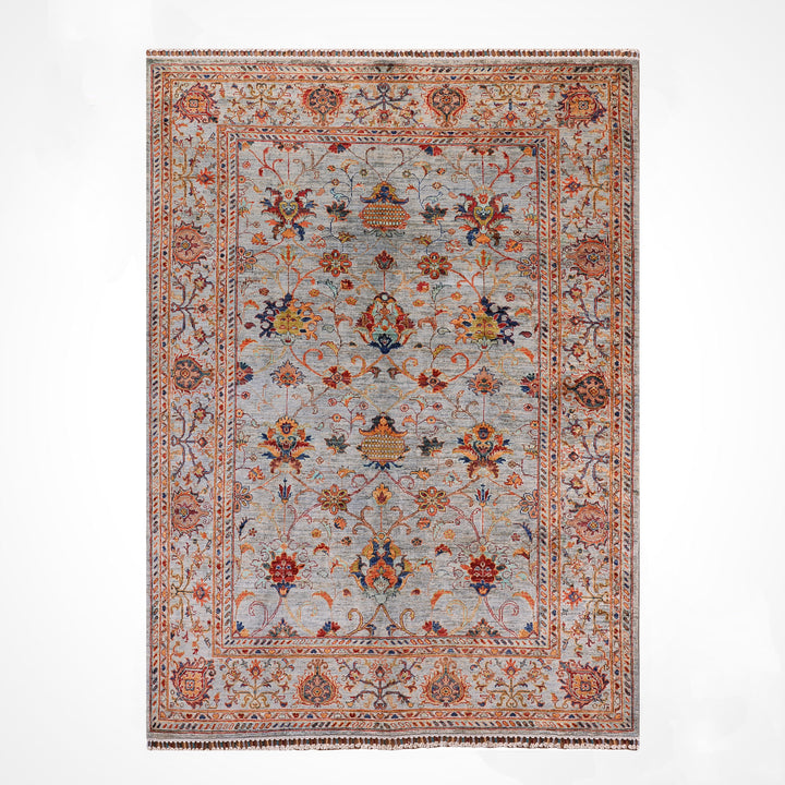 Sultani Binbirgece Orijinal El Dokuması Gri Kök Boya Yün Halı 171x243 4.16 Metrekare - 5x8 ft