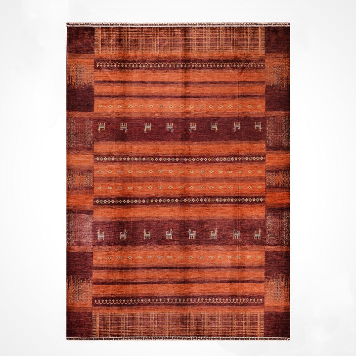 Khorjin Original Hand-Woven Red Vegetable Dyed Wool Carpet 248x292 7.24 Square Meters - 7x10 ft