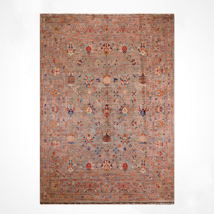 Sultani Binbirgece Original Hand-Woven Beige Vegetable Dyed Wool Carpet 253x308 7.79 Square Meters - 8x10 ft