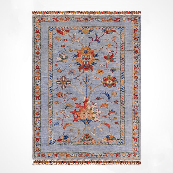 Sultani Binbirgece Orijinal El Dokuması Mavi Kök Boya Yün Halı 0.83x124 1.03 Metrekare - 3x4 ft