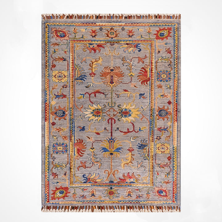 Sultani Binbirgece Orijinal El Dokuması Gri Kök Boya Yün Halı 0.82x119 0.98 Metrekare - 3x4 ft