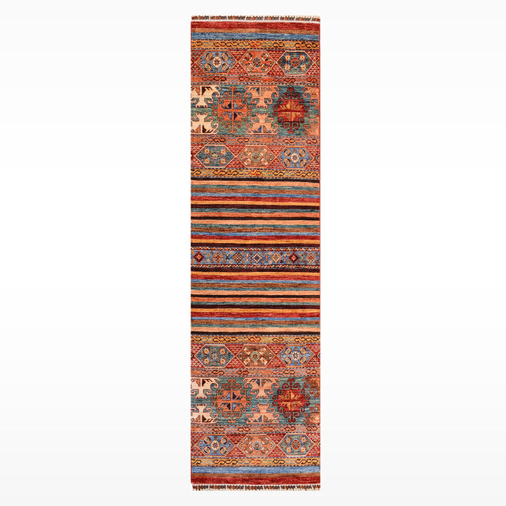 Khorjin Original Hand Woven Multi Vegetable Dyed Wool Rug 0.79x248 1.96 Square Meters - 3x8 ft