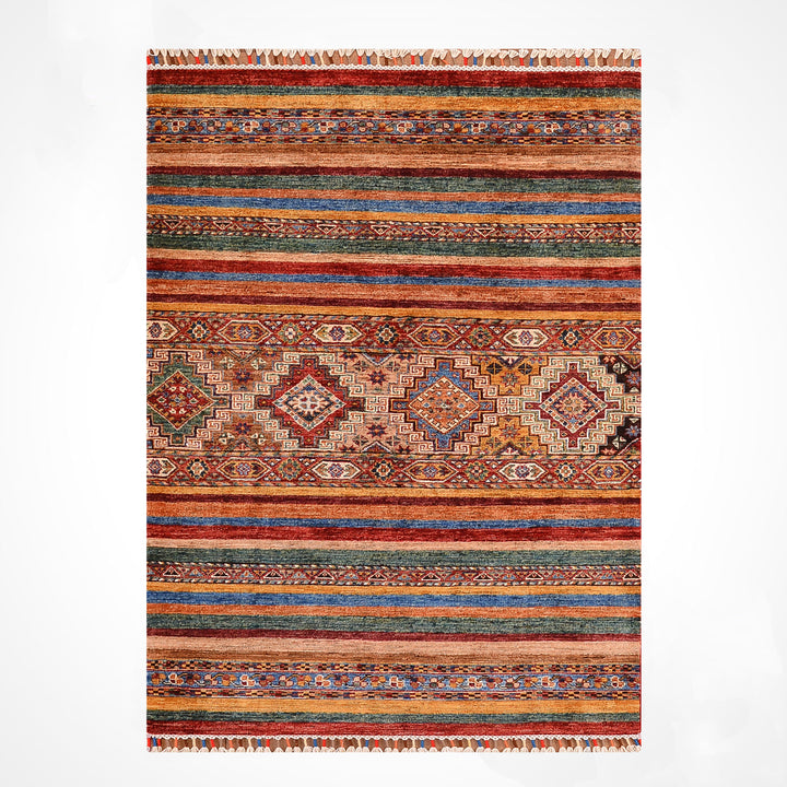 Khorjin Orijinal El Dokuması Multi Kök Boya Yün Halı 106x150 1.59 Metrekare - 3x5 ft