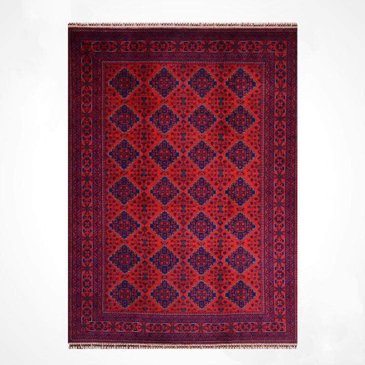 سجادة أفغانية من هامياب، منسوجة يدويًا بصوف مصبوغ بصبغة الجذور، مقاس 197×296، 5.83 متر مربع - 6×10 قدم