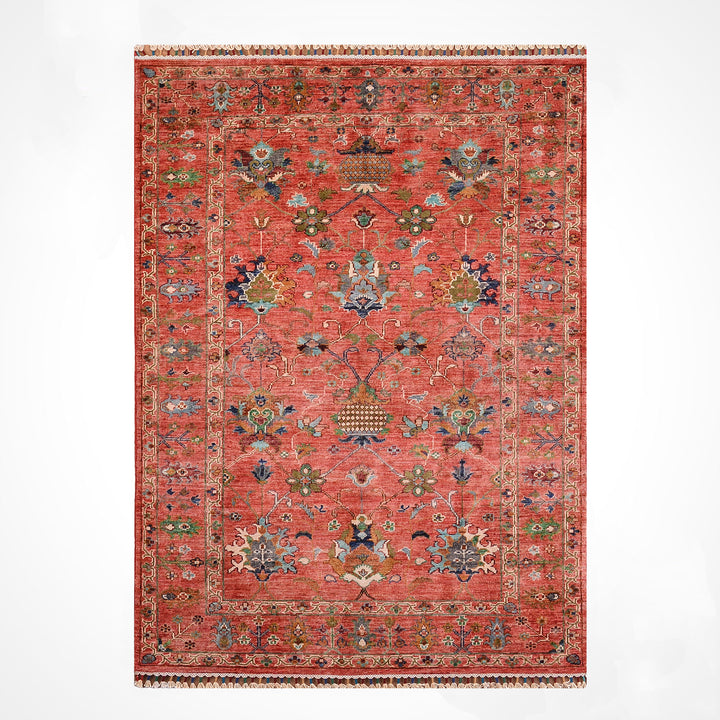 Sultani Binbirgece Orijinal El Dokuması Kırmızı Kök Boya Yün Halı 122x180 2.20 Metrekare - 4x6 ft