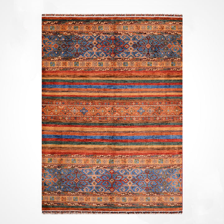 Khorjin Orijinal El Dokuması Multi Kök Boya Yün Halı 152x195 2.96 Metrekare - 4x6 ft