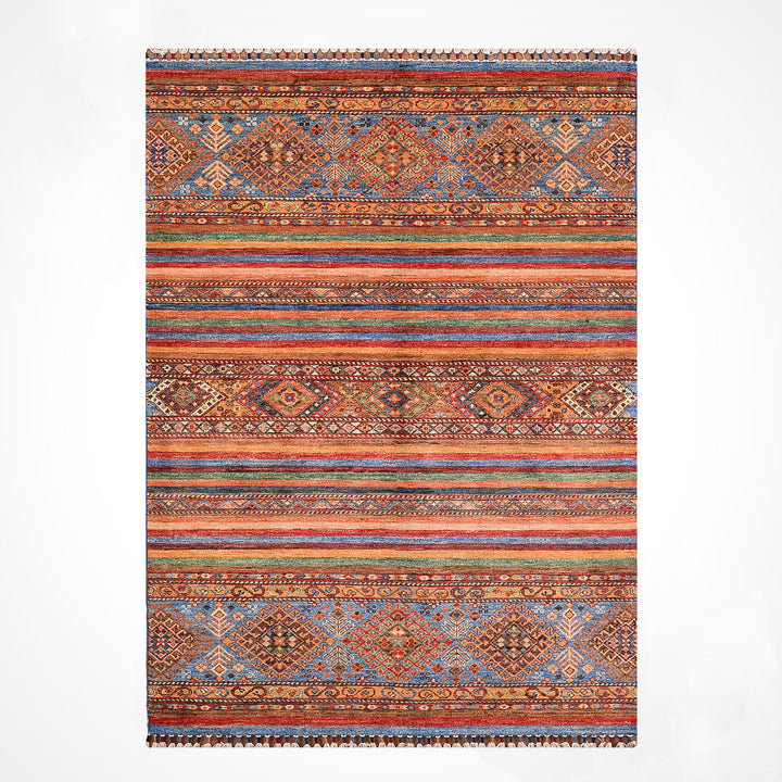 Khorjin Orijinal El Dokuması Multi Kök Boya Yün Halı 127x184 2.34 Metrekare - 4x6 ft