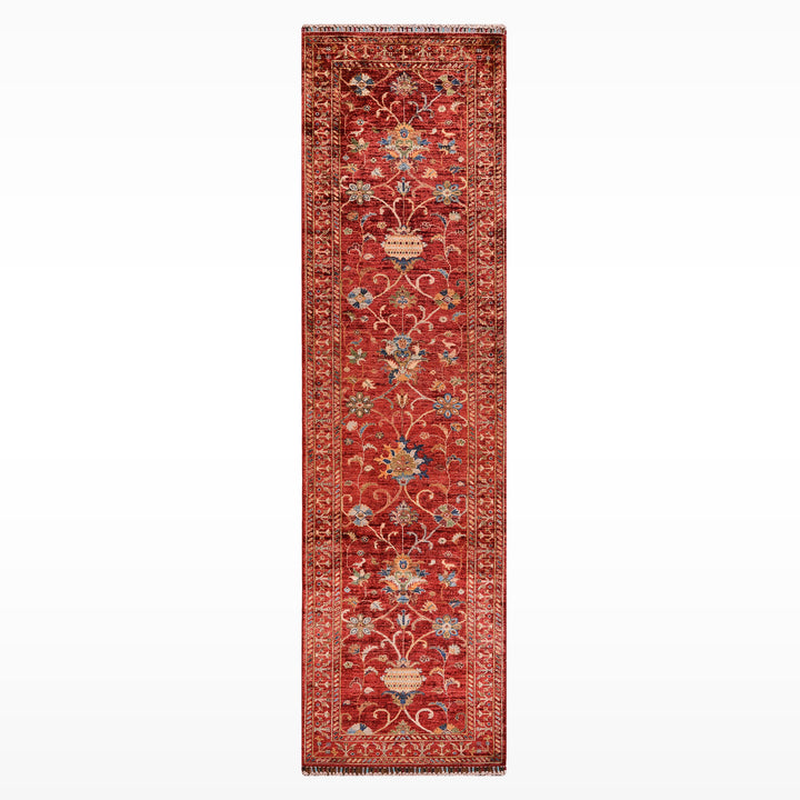 Sultani Binbirgece Yolluk Orijinal El Dokuması Kırmızı Kök Boya Yün Halı 0.85x307 2.61 Metrekare - 3x10 ft