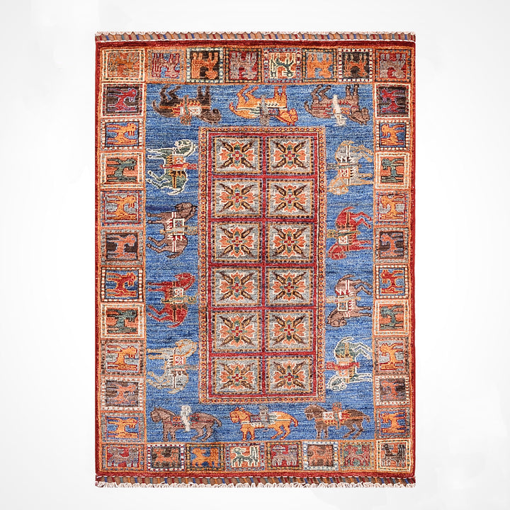 Pazırık Original Hand-Woven Multi Vegetable Dyed Wool Carpet 0.83x129 1.07 Square Meters - 3x4