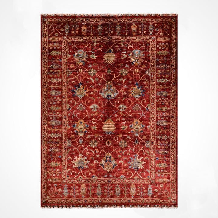 Sultani Binbirgece Orijinal El Dokuması Kırmızı Kök Boya Yün Halı 177x243 4.30 Metrekare - 5x8 ft