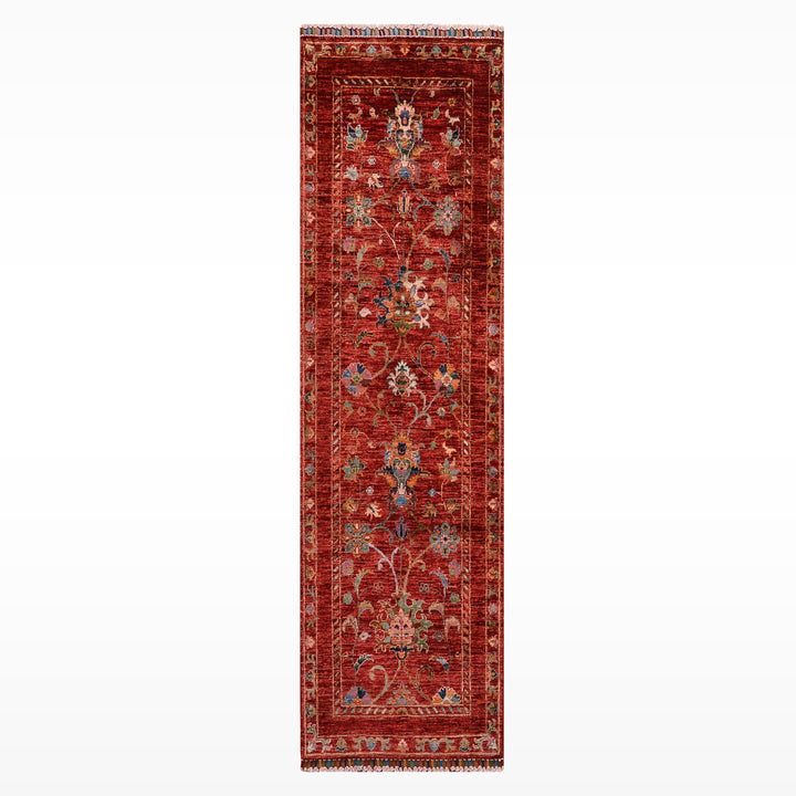 Sultani Binbirgece Yolluk Orijinal El Dokuması Kırmızı Kök Boya Yün Halı 0.76x201 1.53 Metrekare - 3x6 ft