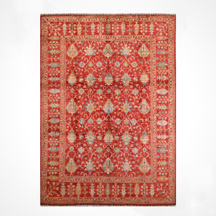 Sultani Binbirgece Orijinal El Dokuması Kırmızı Kök Boya Yün Halı 248x305 7.56 Metrekare - 8x10 ft