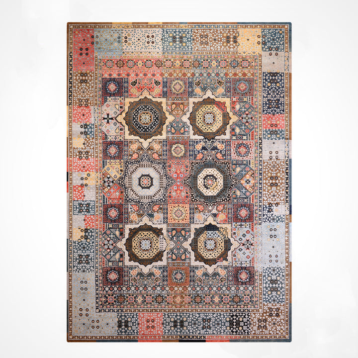 Oxidized Original Hand-Woven Multi Wool Silk Carpet 297x435 12.92 Square Meters - 10x14 ft