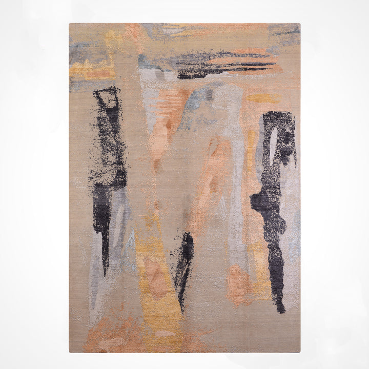 New Diamond Original Hand-Woven Gray Wool Bamboo Carpet 278x368 10.23 Square Meters - 9x12 ft