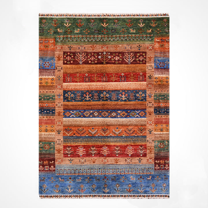 سجادة صوف أصلية من خورجين غابي، منقوشة يدويًا، متعددة الجذور، 120×180، 2.16 متر مربع - 4×6 قدم 