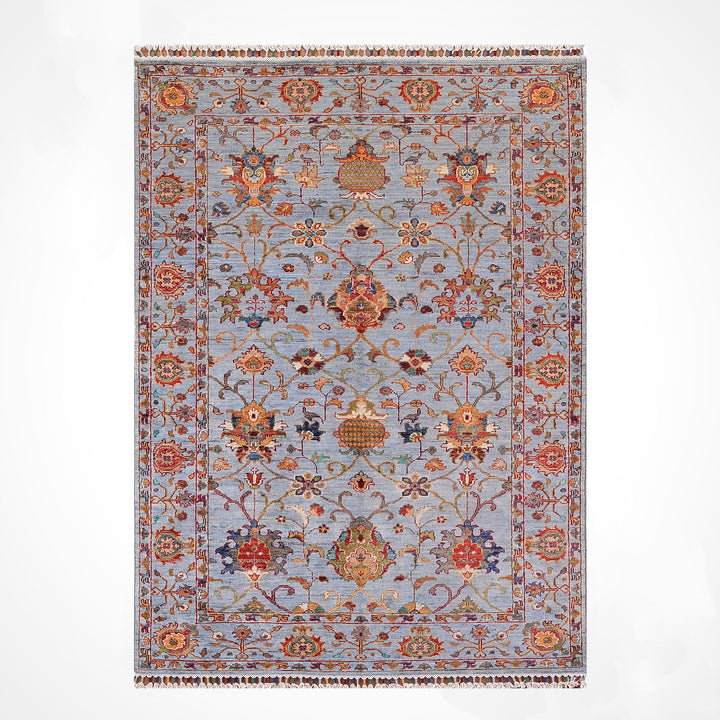 Sultani Binbirgece Orijinal El Dokuması Gri Kök Boya Yün Halı 120x184 2.21 Metrekare - 4x6 ft