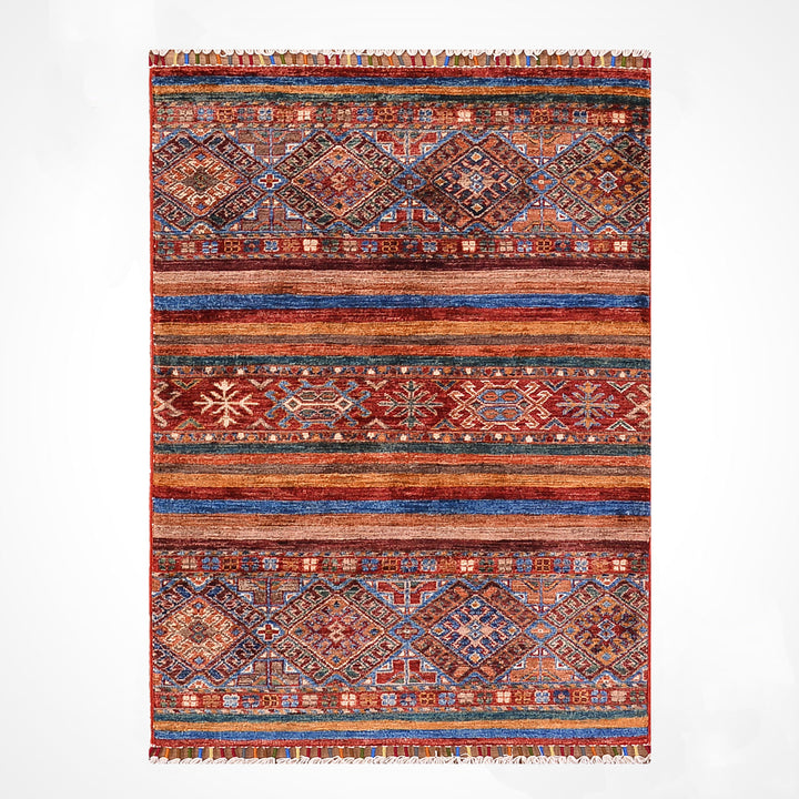 سجادة صوف خورجين الأصلية، منسوجة يدويًا، متعددة الجذور، 0.80×126، 1.01 متر مربع - 3×4 قدم 