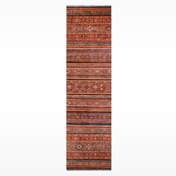 Khorjin Orijinal El Dokuması Yolluk Multi Kök Boya Yün Halı 0.97x482 4.68 Metrekare - 3x13 ft