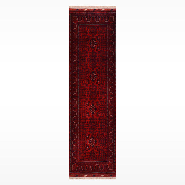 Afgan Halısı Yolluk Bilcik Orijinal El Dokuması Kök Boya Yün 0.79x200 1.58 Metrekare - 2x6 ft