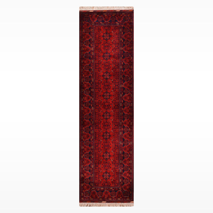 Afgan Halısı Yolluk Bilcik Orijinal El Dokuması Kök Boya Yün 0.81x303 2.45 Metrekare - 2x10 ft