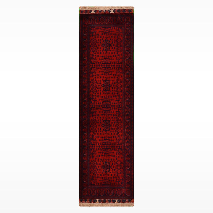 Afgan Halısı Yolluk Bilcik Orijinal El Dokuması Kök Boya Yün 0.82x202 1.66 Metrekare - 3x6 ft