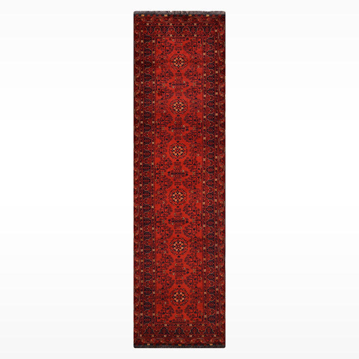 Afgan Halısı Uzun Yolluk Kunduz Orijinal El Dokuması Kök Boya Yün 0.91x381 3.47 Metrekare - 3x12 ft