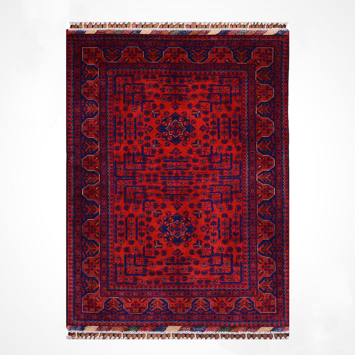 Afghan Rug Hamyap Original Handwoven Root Dyed Wool 0.99x160 1.58 Square Meters - 3x5 ft 