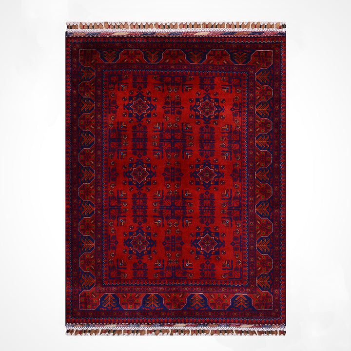 Afghan Rug Hamyap Original Handwoven Root Dyed Wool 104x156 cm 1.62 Square Meters - 3x5 ft 