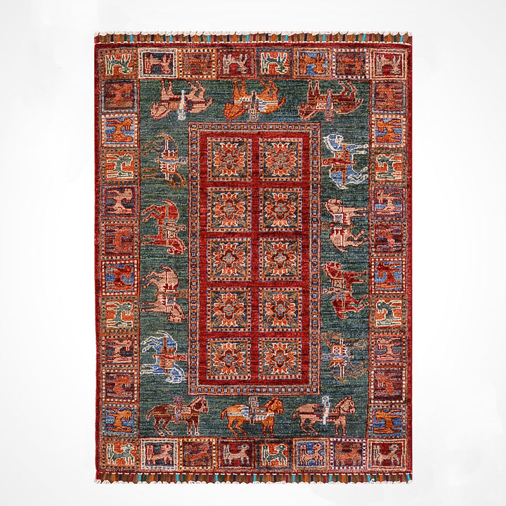 Pazyryk Original Handwoven Multi-Dye Wool Rug 0.86x123 cm (1.06 square meters) - 3x4 ft 