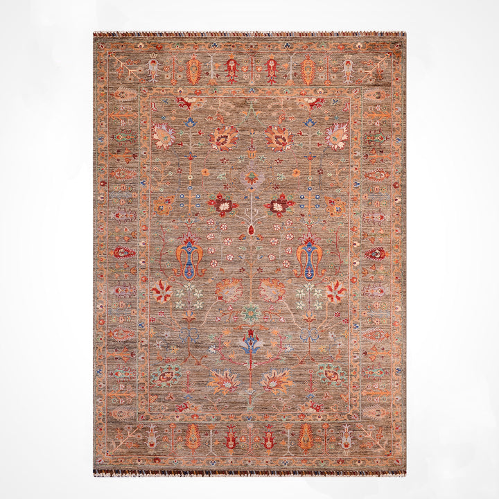 Sultani Floral Original Handwoven Earth Dye Wool Rug 169x243 cm (4.11 square meters) - 5x8 ft 