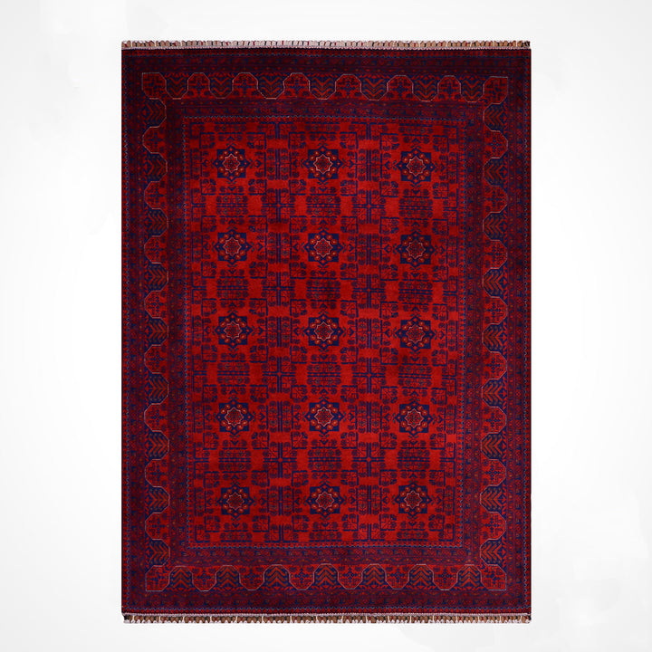 Afghan Rug Hamyap Original Handwoven Root Dyed Wool 168x240 4.03 Square Meters - 5x7 ft 