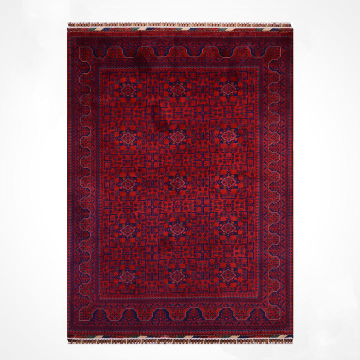 Afghan Rug Hamyap Original Handwoven Root Dyed Wool 167x228 cm (3.81 square meters) - 5x7 ft 