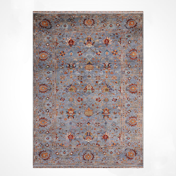 Sultani One Thousand and One Nights Original Handwoven Grey Root Dye Wool Rug 175x245 cm (4.29 square meters) - 5x8 ft 