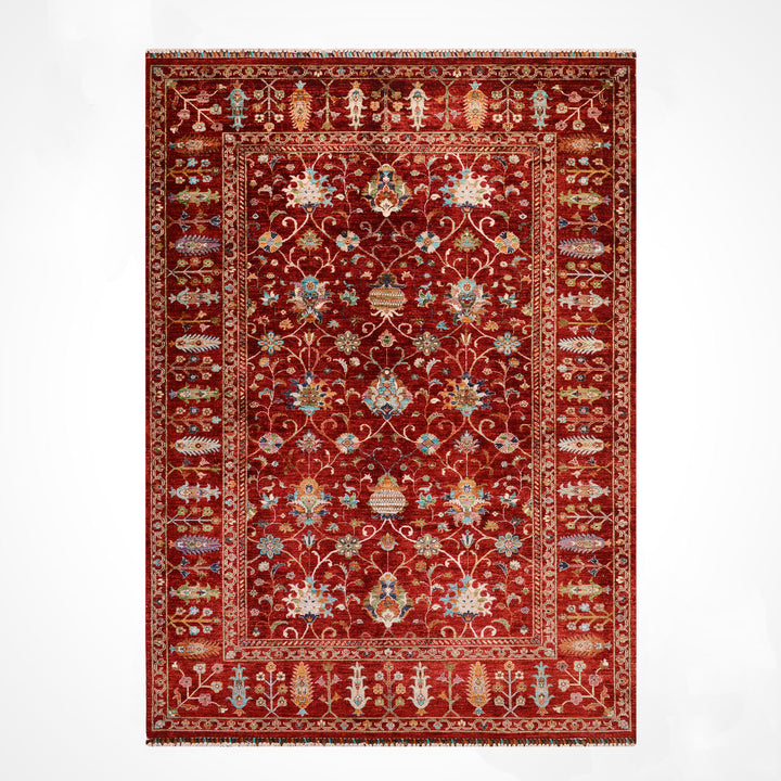 Sultani One Thousand and One Nights Original Handwoven Red Root Dye Wool Rug 215x312 cm (6.71 square meters) - 8x10 ft 