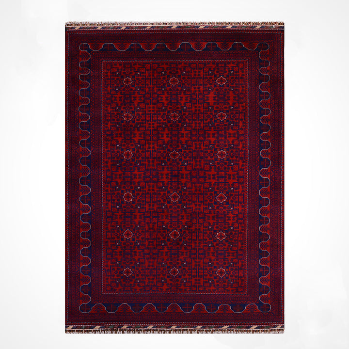 Afghan Rug Hamyap Original Handwoven Root Dyed Wool 193x288 cm 5.56 Square Meters - 6x9 ft