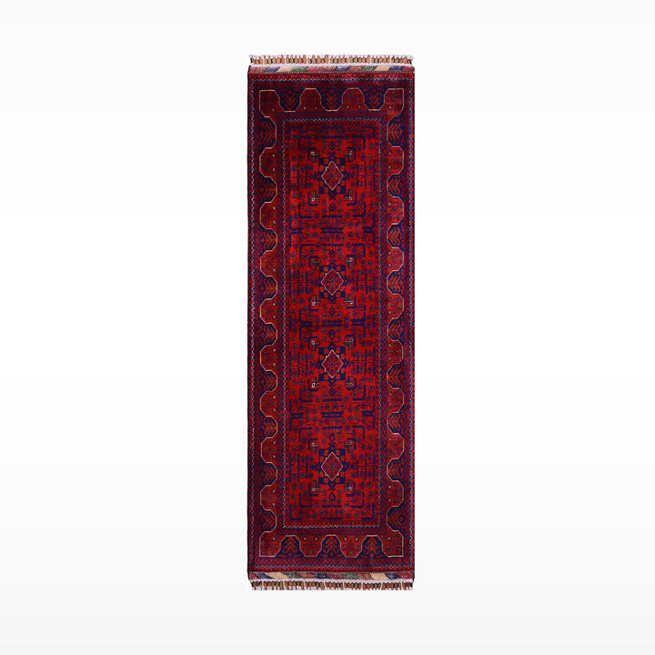Afghan Hamyap Runner Rug, Original Handwoven, Naturally Dyed Wool, 0.81x198 cm (1.60 square meters) - 3x6 ft 