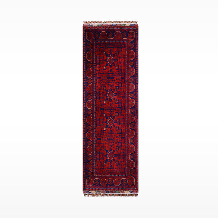 Afghan Hamyap Runner Rug, Original Handwoven, Natural Dyed Wool, 0.83x202 cm (1.68 square meters) - 3x6 ft